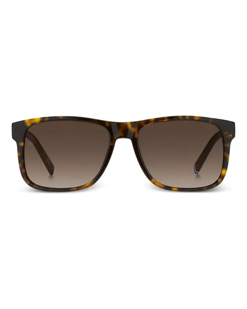 Tommy Hilfiger tortoiseshell-effect rectangle-frame sunglasses - Braun Braun