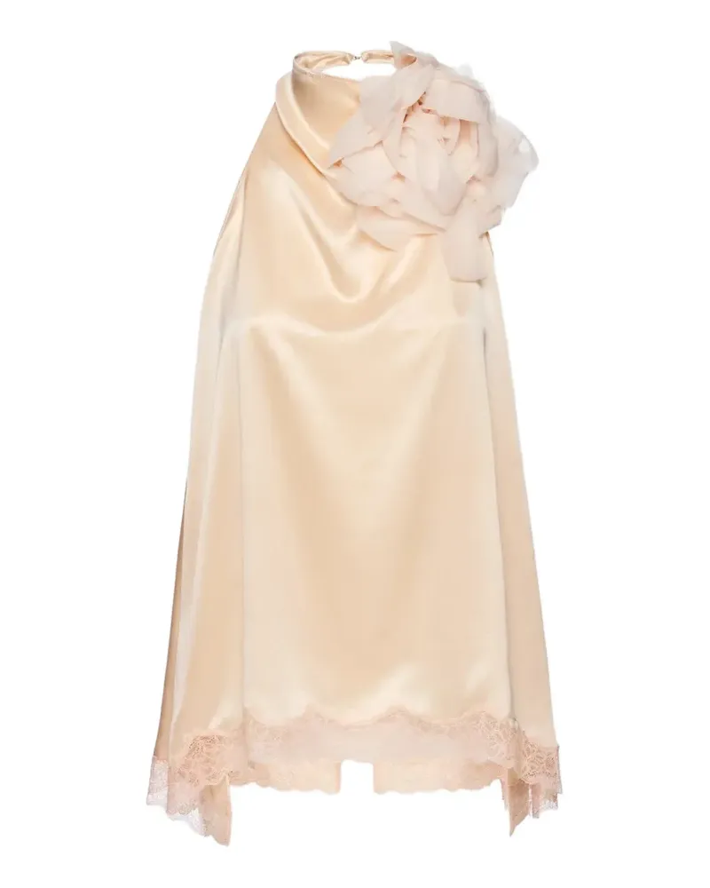 Magda Butrym open-back lace-trim blouse - Orange Orange