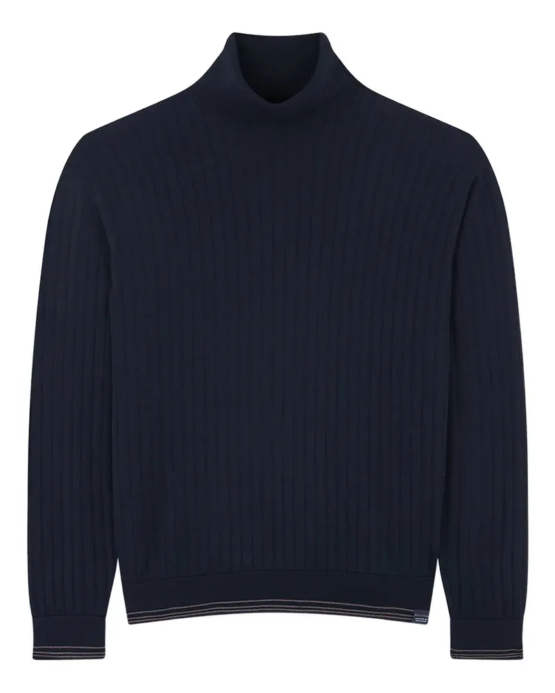 Paul & Shark Gerippter Rollkragenpullover - Blau Blau