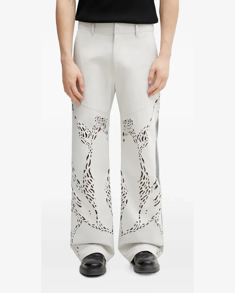 Heliot Emil Roan Hose mit Laser-Cuts - Grau Grau