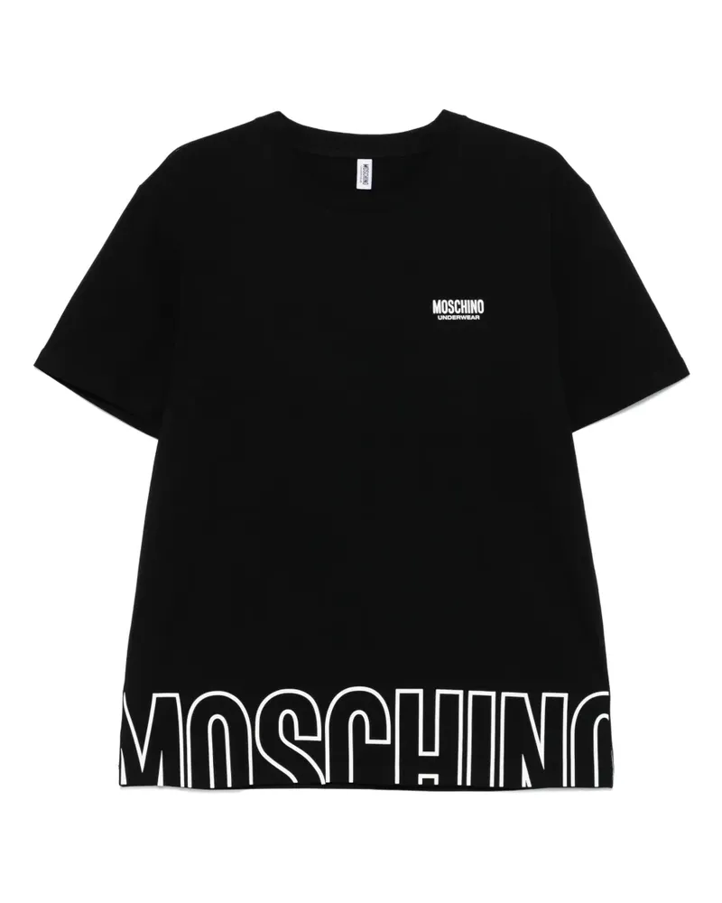 Moschino T-Shirt mit vorstehendem Logo - Schwarz Schwarz