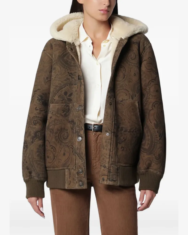 Etro Paisley-Jacke mit Shearling-Futter - Braun Braun