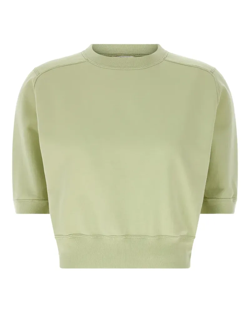 AURALEE Cropped-T-Shirt mit Umschlag - Grün Grün