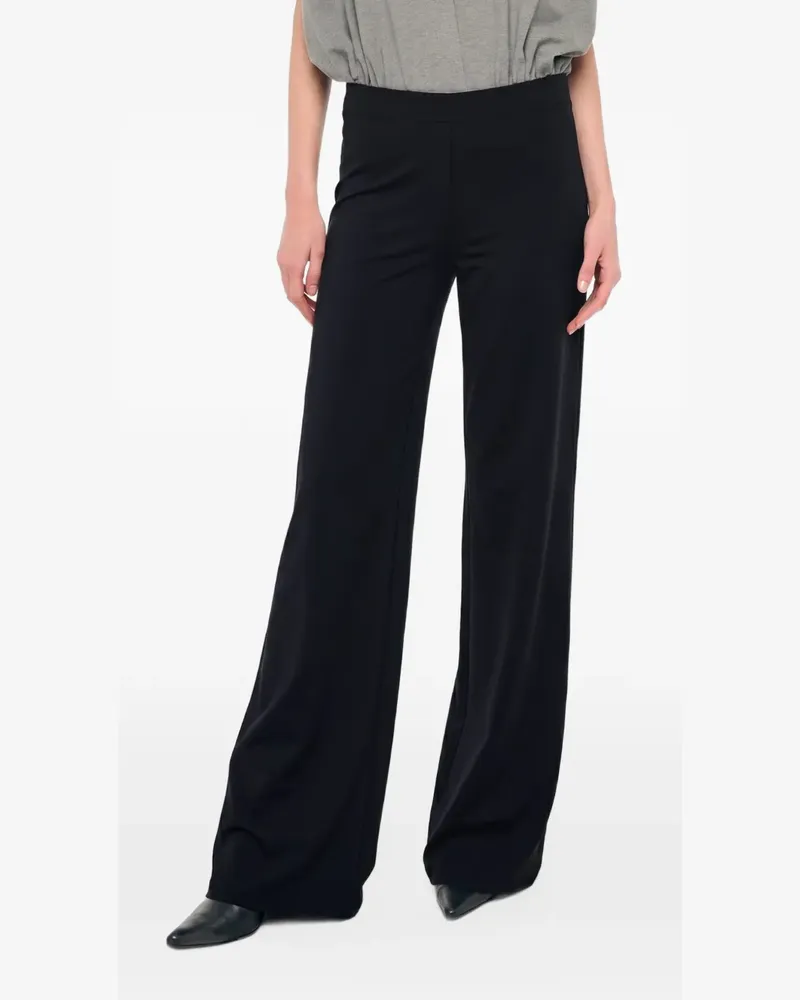 Norma Kamali flat-front wide-leg trousers - Schwarz Schwarz