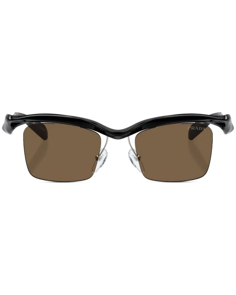 Prada Eckige PR A15S Sonnenbrille - Schwarz Schwarz
