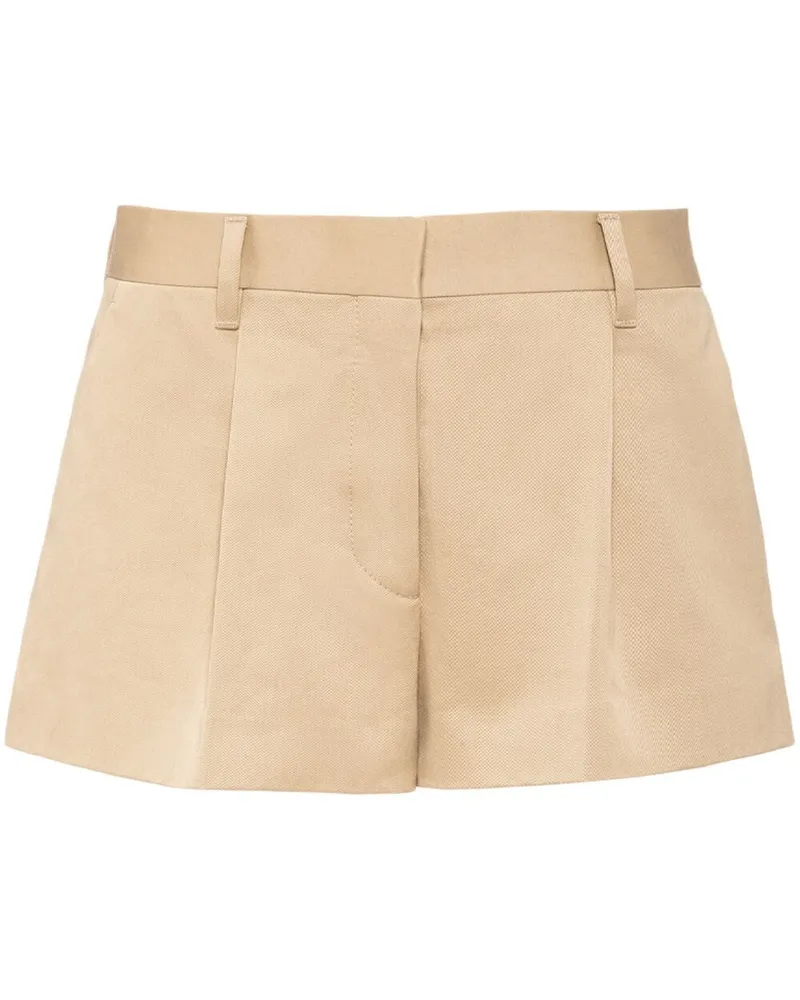 Miu Miu Mittelhohe Chino-Shorts Nude