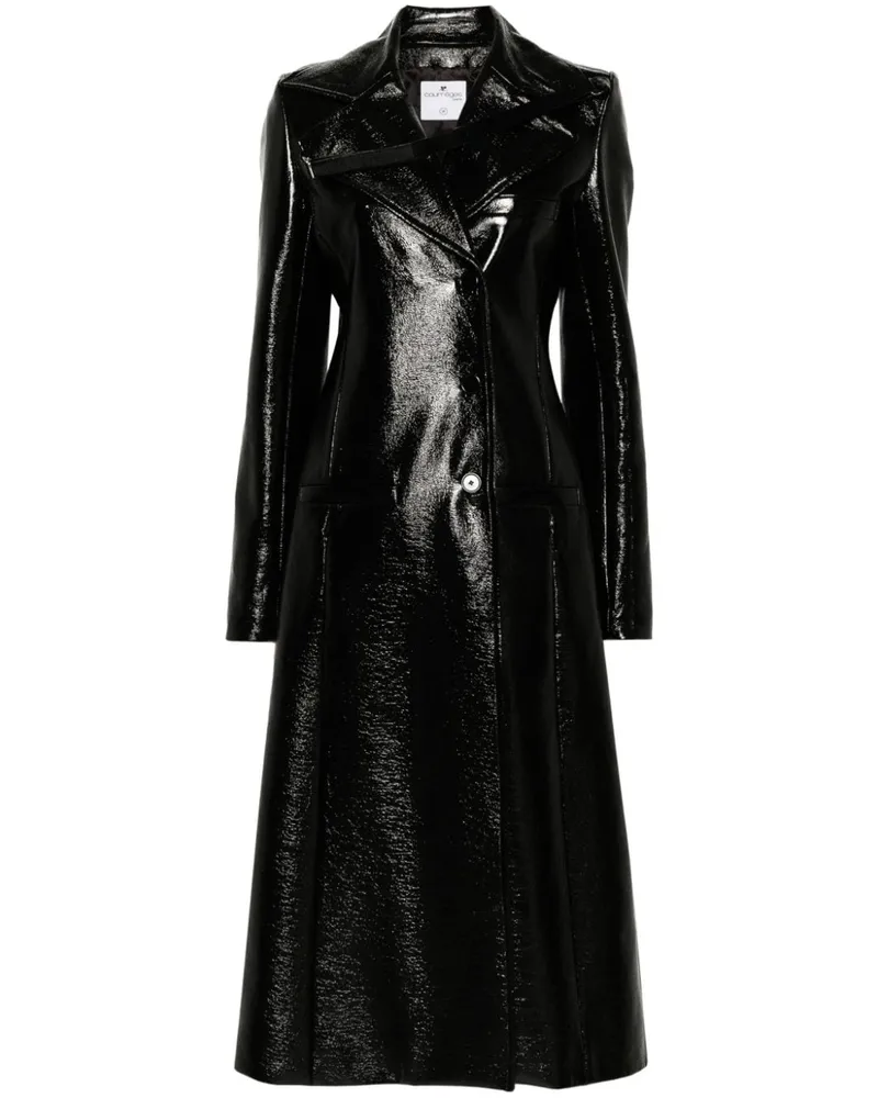 Courrèges Heritage Vinyl Trenchcoat aus Faux-Leder Schwarz