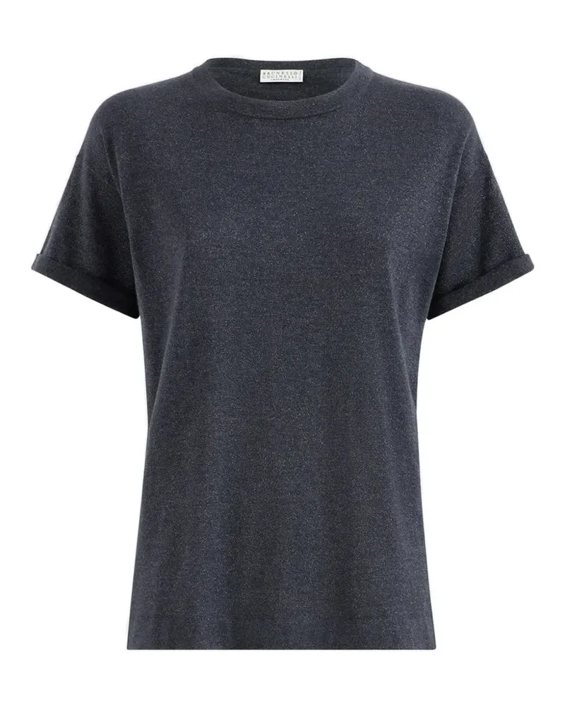 Brunello Cucinelli T-Shirt im Glitter-Look - Blau Blau