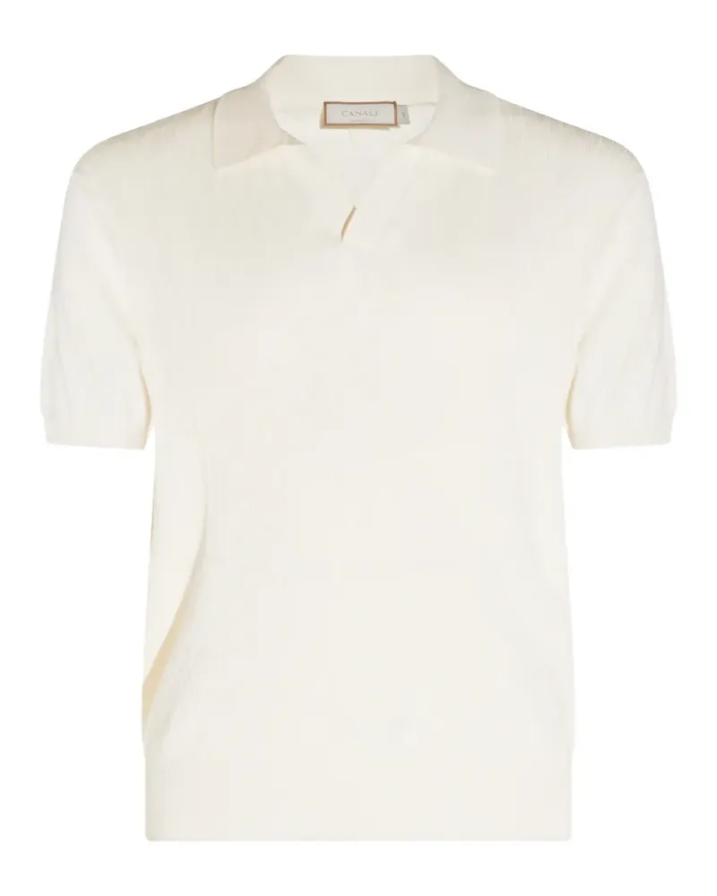 Canali T-Shirt mit Zopfmuster - Nude Nude