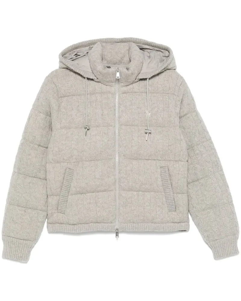 Ralph Lauren Daunenjacke mit Zopfmuster - Grau Grau