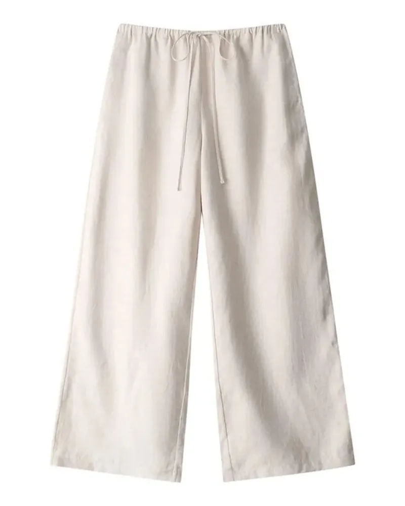 STAUD Mateo linen trousers - Nude Nude