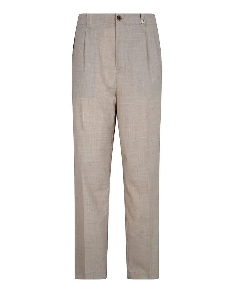 MYTHS pleated slub-texture trousers - Nude Nude