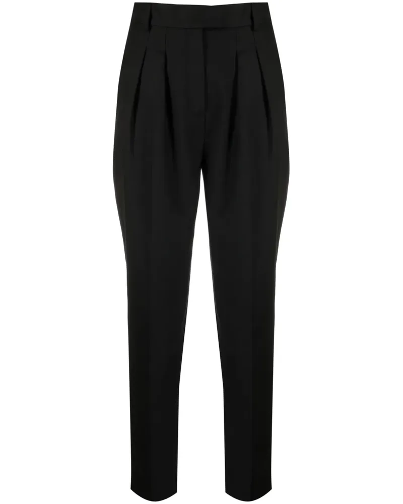 Karl Lagerfeld Cropped-Hose mit hohem Bund - Schwarz Schwarz
