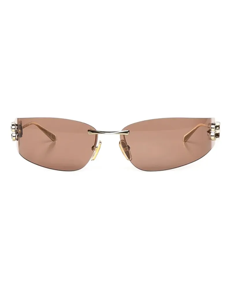 Balenciaga Gossip D-frame rimless sunglasses - Braun Braun