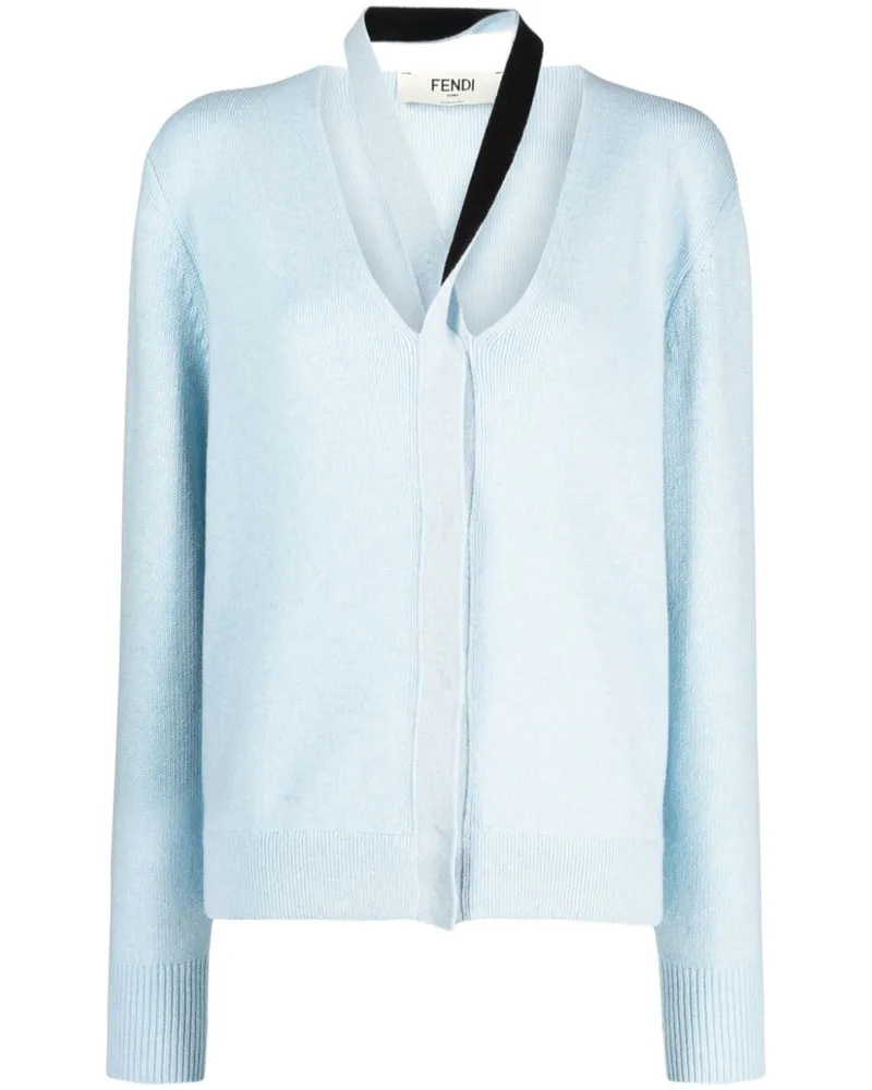 Fendi Cardigan mit V-Ausschnitt - Blau Blau