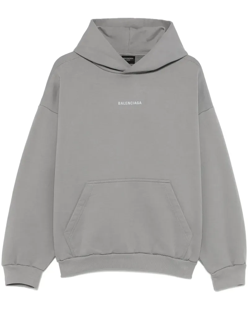 Balenciaga Hoodie mit reflektierendem Logo - Grau Grau