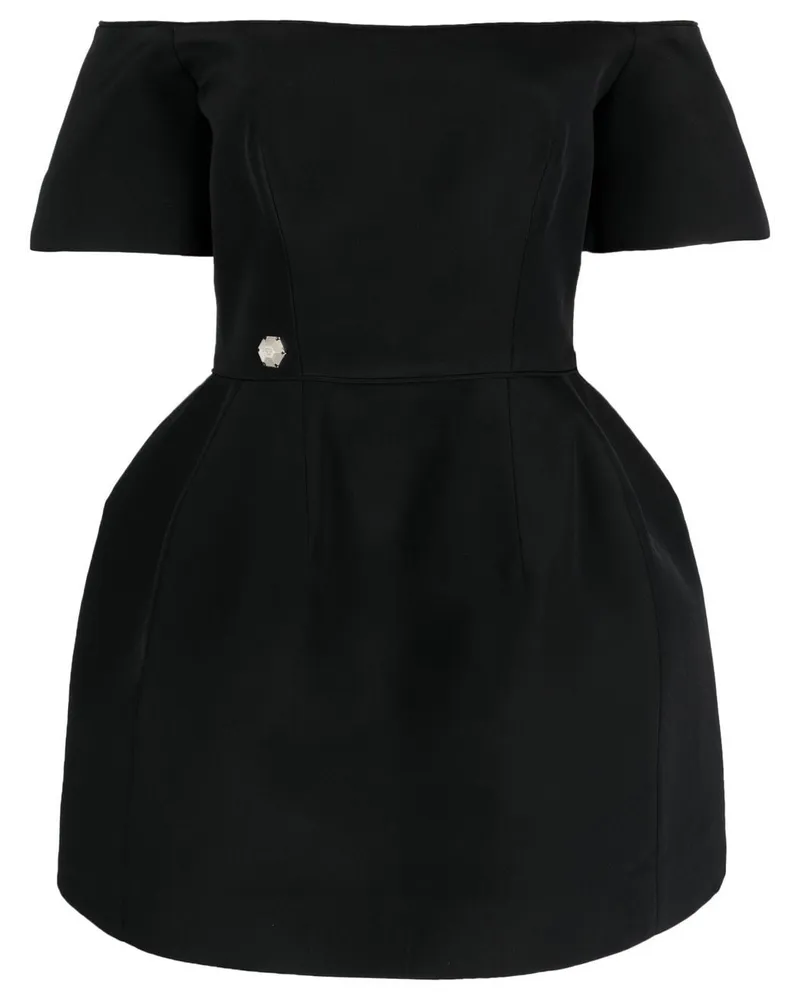 Philipp Plein Schulterfreies Midikleid - Schwarz Schwarz