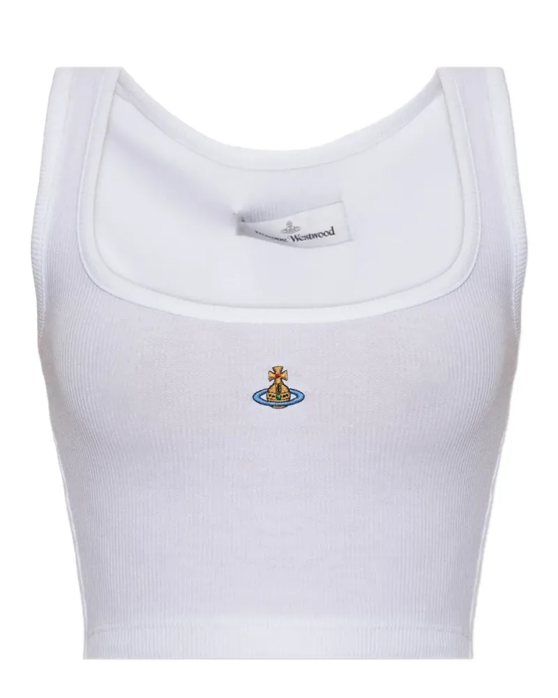 Vivienne Westwood Cropped-Oberteil mit Orb-Stickerei - Weiß Weiß