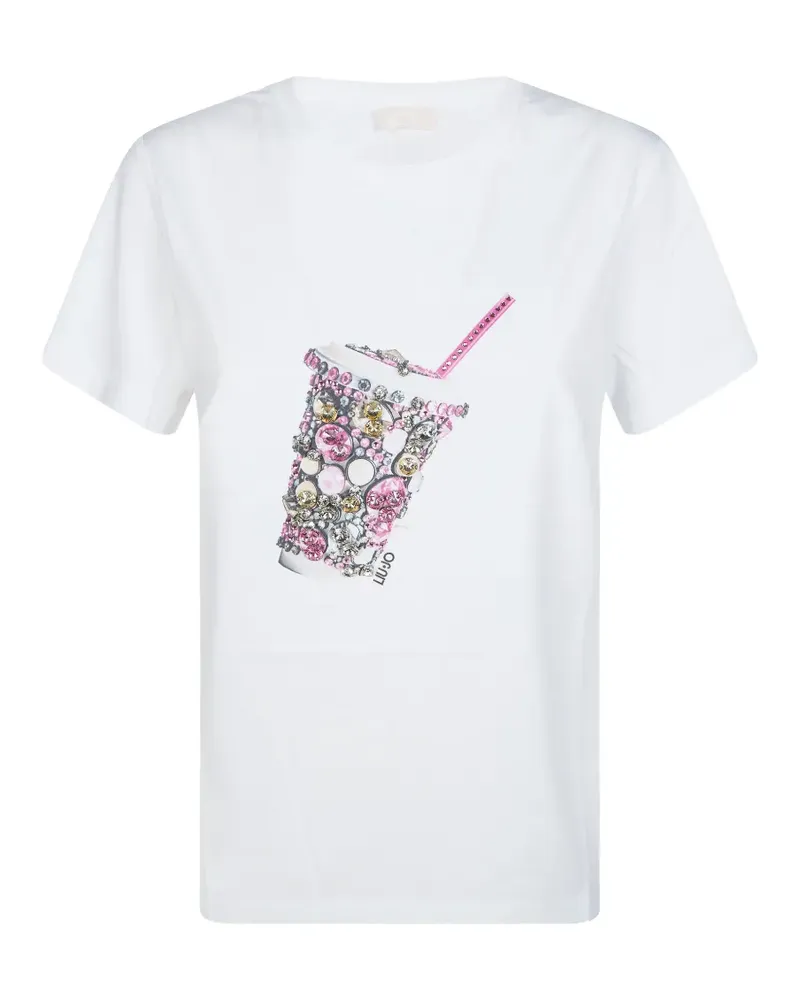 Liu Jo T-Shirt mit Strass - Weiß Weiß