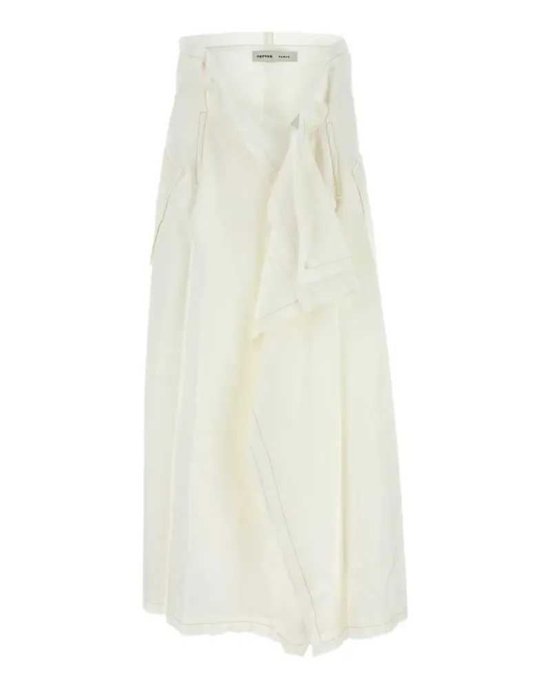 Carven contrast-stitch draped skirt - Weiß Weiß