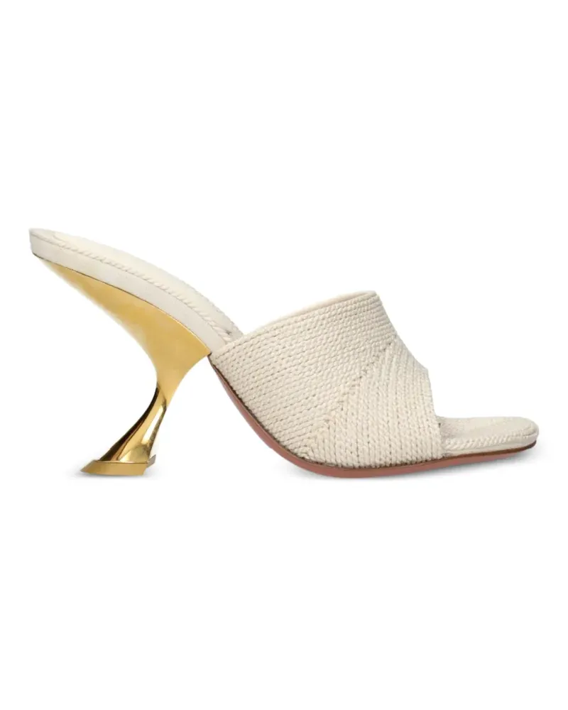 Amina Muaddi woven heeled sandals - Weiß Weiß