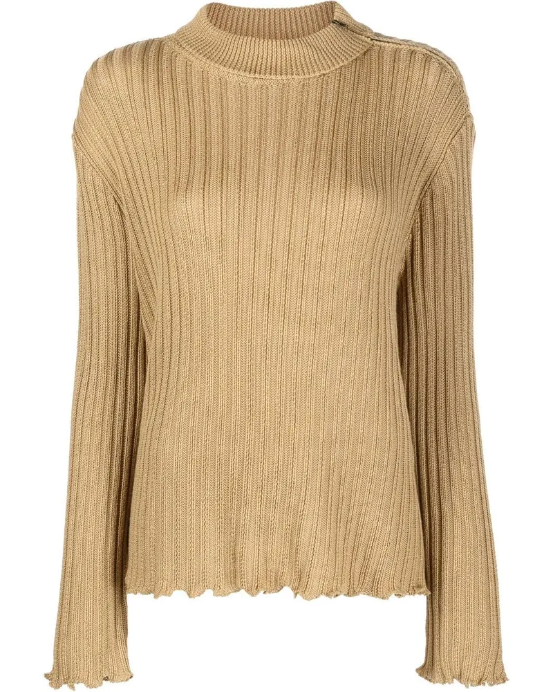 Maison Margiela Gerippter Pullover mit Stehkragen - Braun Braun