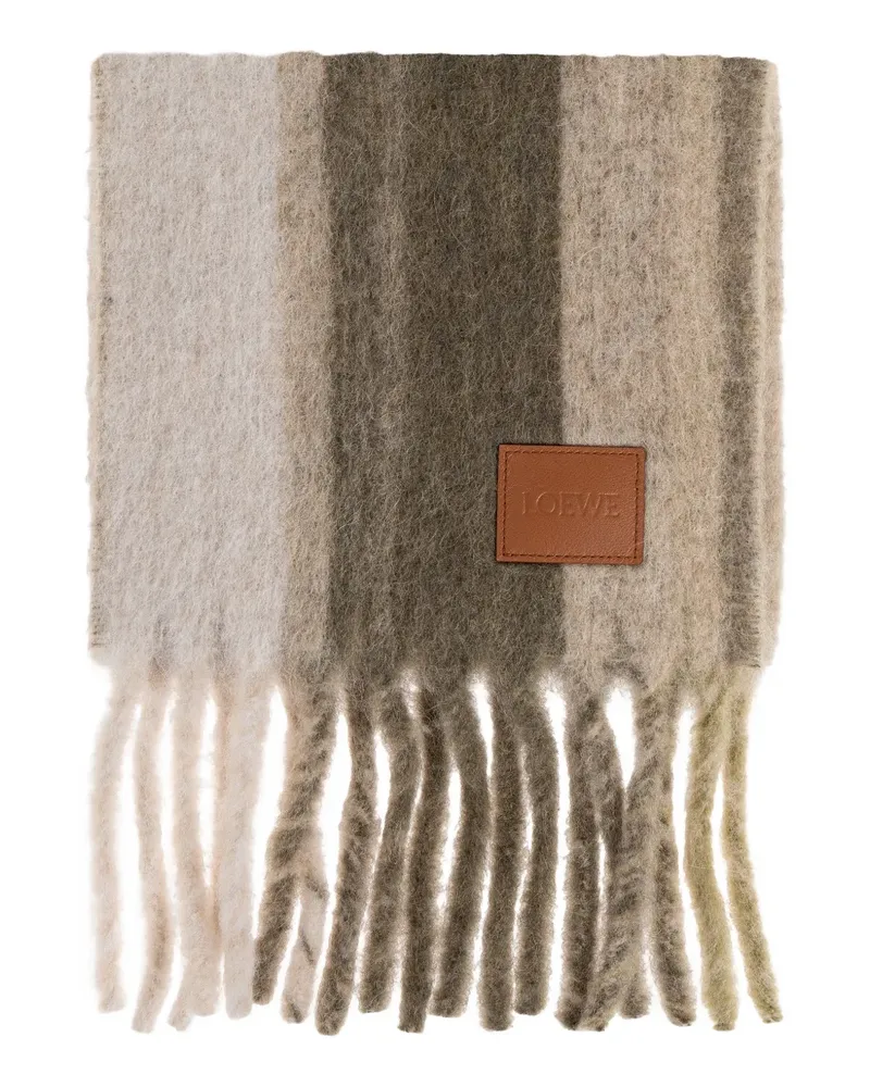 Loewe striped fringed scarf - Nude Nude