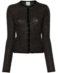 ALYSI Gestreifter Cardigan Schwarz