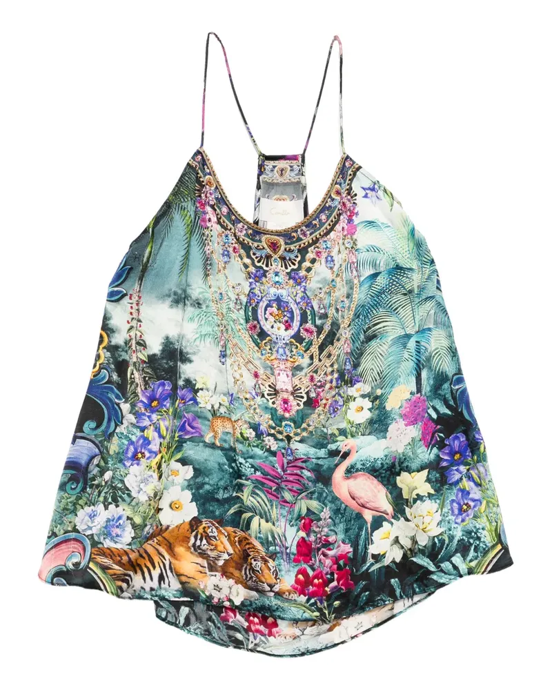 Camilla Trägershirt mit grafischem Print - Blau Blau