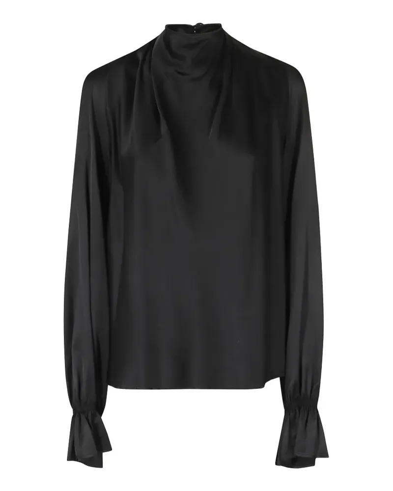 Raquel Diniz Moona drape-neck blouse - Schwarz Schwarz
