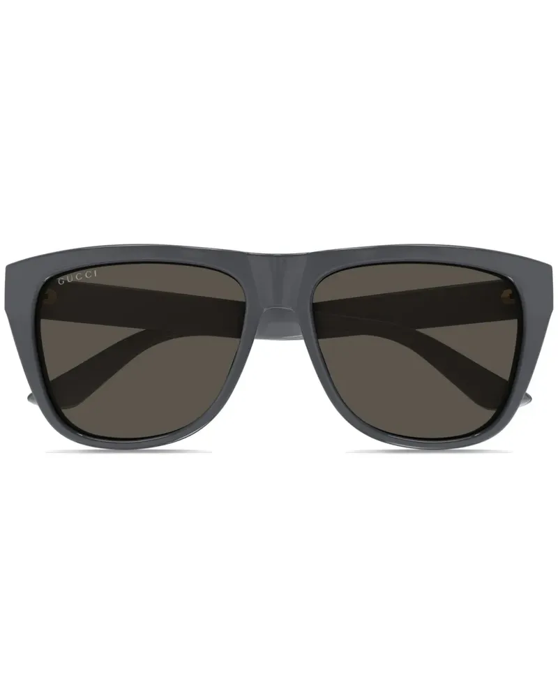 Gucci Sonnenbrille mit eckigem Gestell - Grau Grau