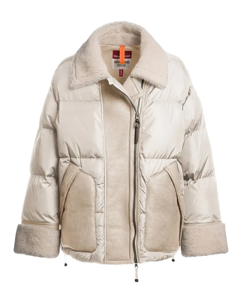 Parajumpers Steppjacke mit Shearling-Besatz - Weiß Weiß