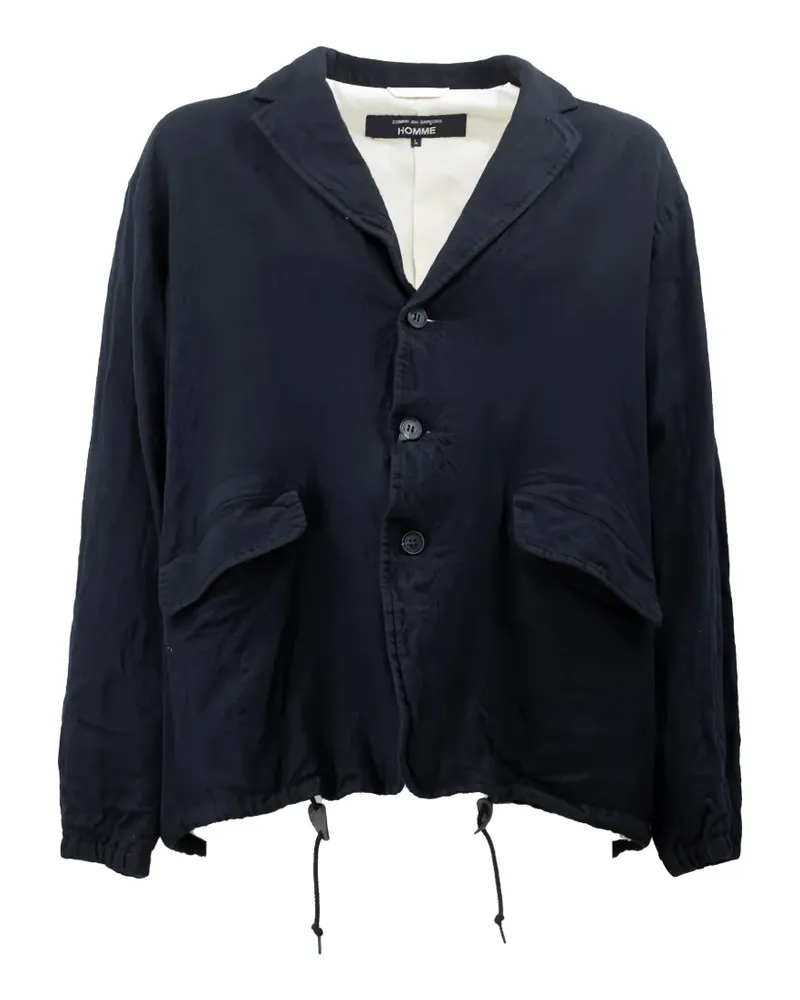 Comme des Garçons crinkled-finish drawstring jacket - Blau Blau