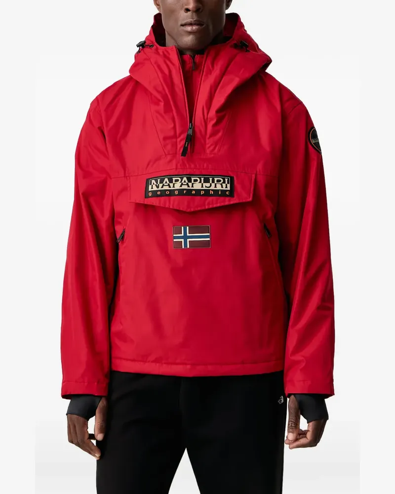 Napapijri logo-patch hooded jacket - Rot Rot