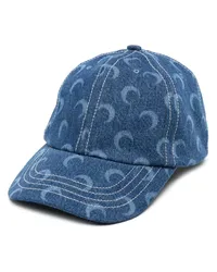 Marine Serre Jeans-Baseballkappe mit Crescent Moon-Print Blau