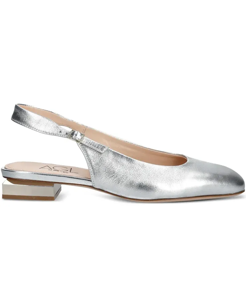 Attilio Giusti Leombruni Slingback-Ballerinas im Metallic-Look - Silber Silber