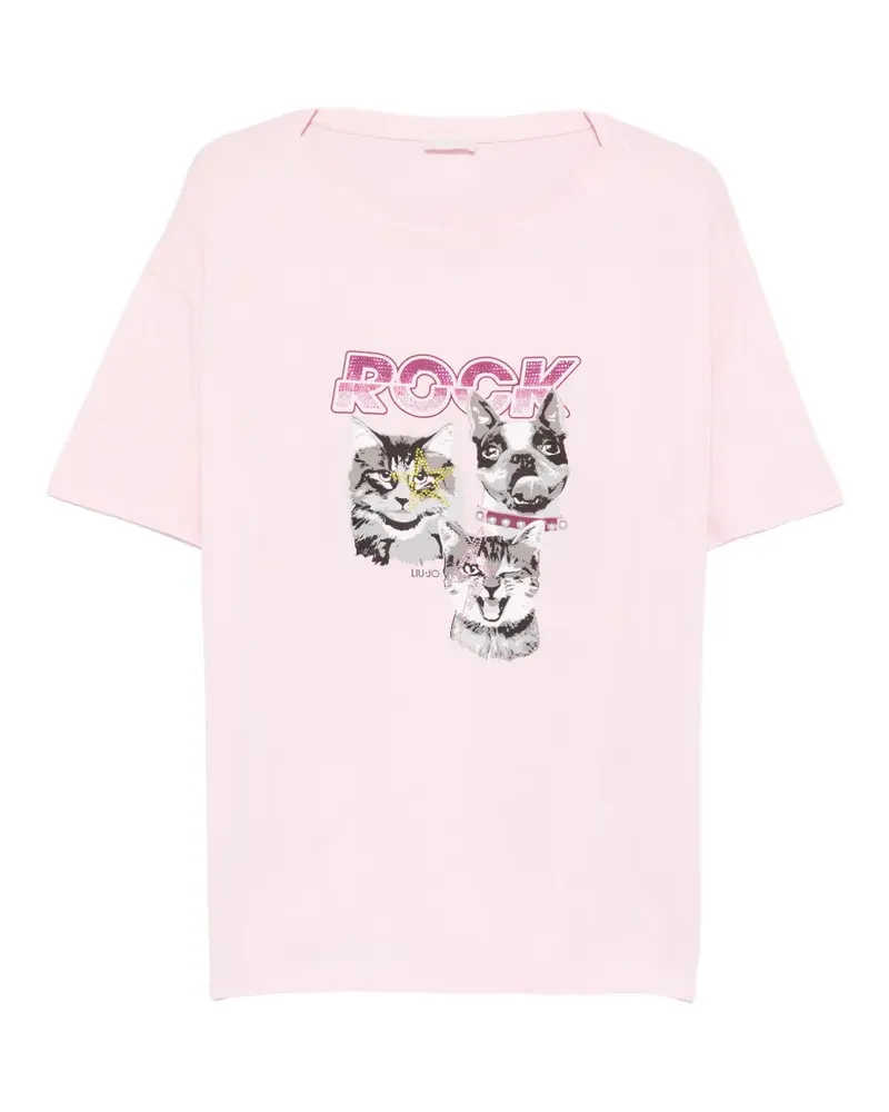 Liu Jo T-Shirt mit grafischem Print - Rosa Rosa