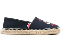 Espadrilles mit Tigerstickerei - Blau