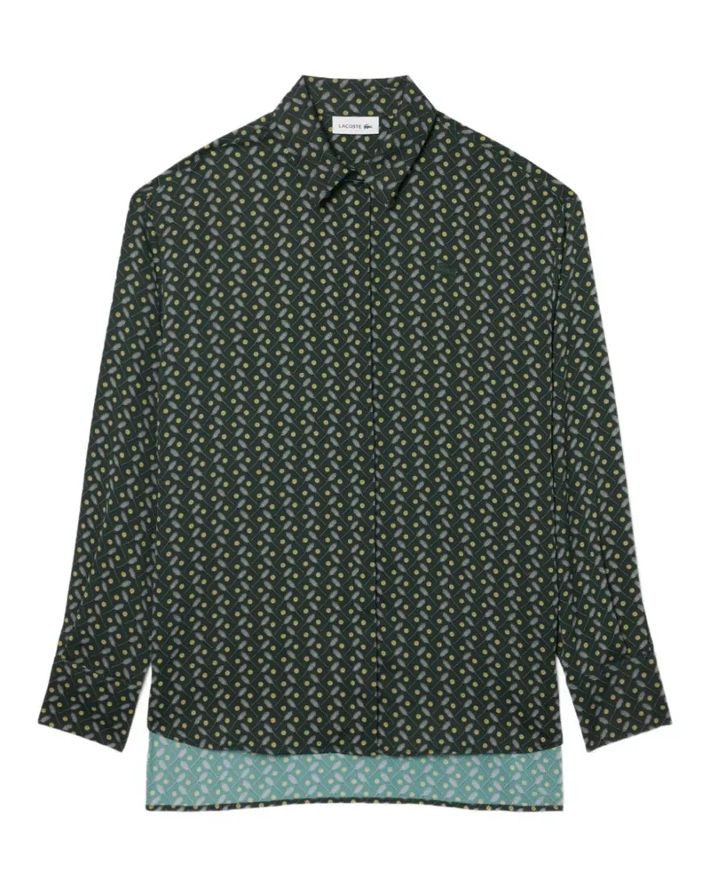Lacoste oversized fluid print shirt - Grün Grün