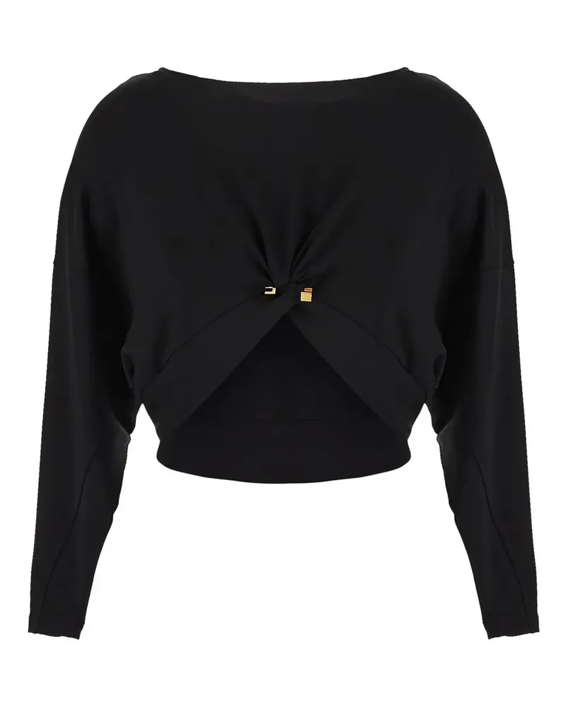 Elisabetta Franchi Oberteil aus Jersey - Schwarz Schwarz