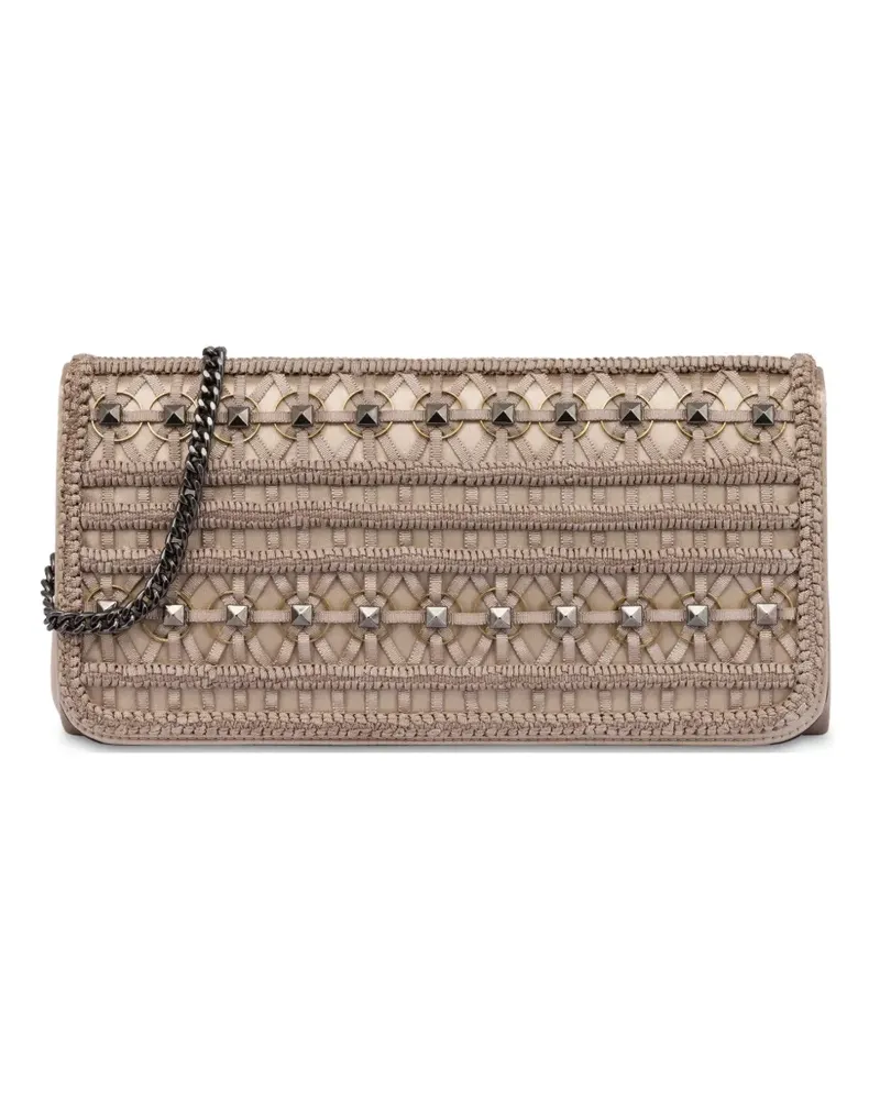 Alberta Ferretti Clutch mit Nieten - Nude Nude