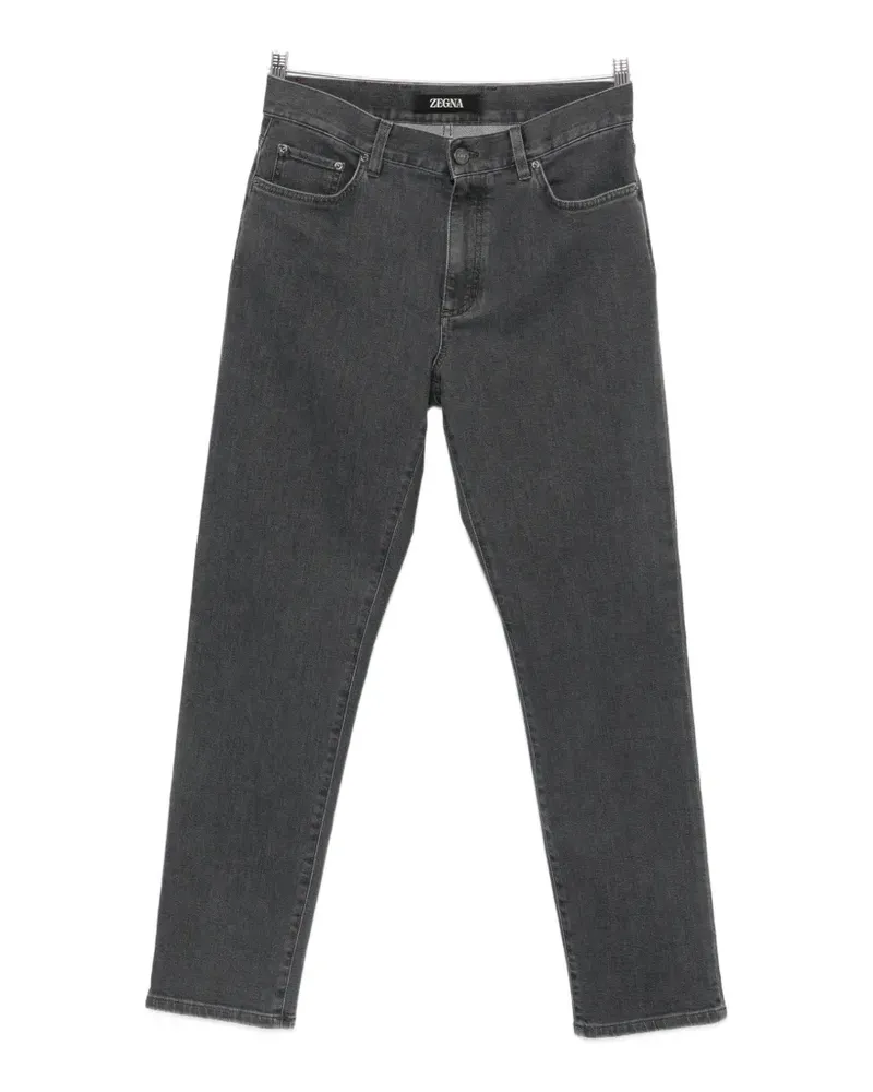 Ermenegildo Zegna logo-patch straight-leg jeans - Grau Grau