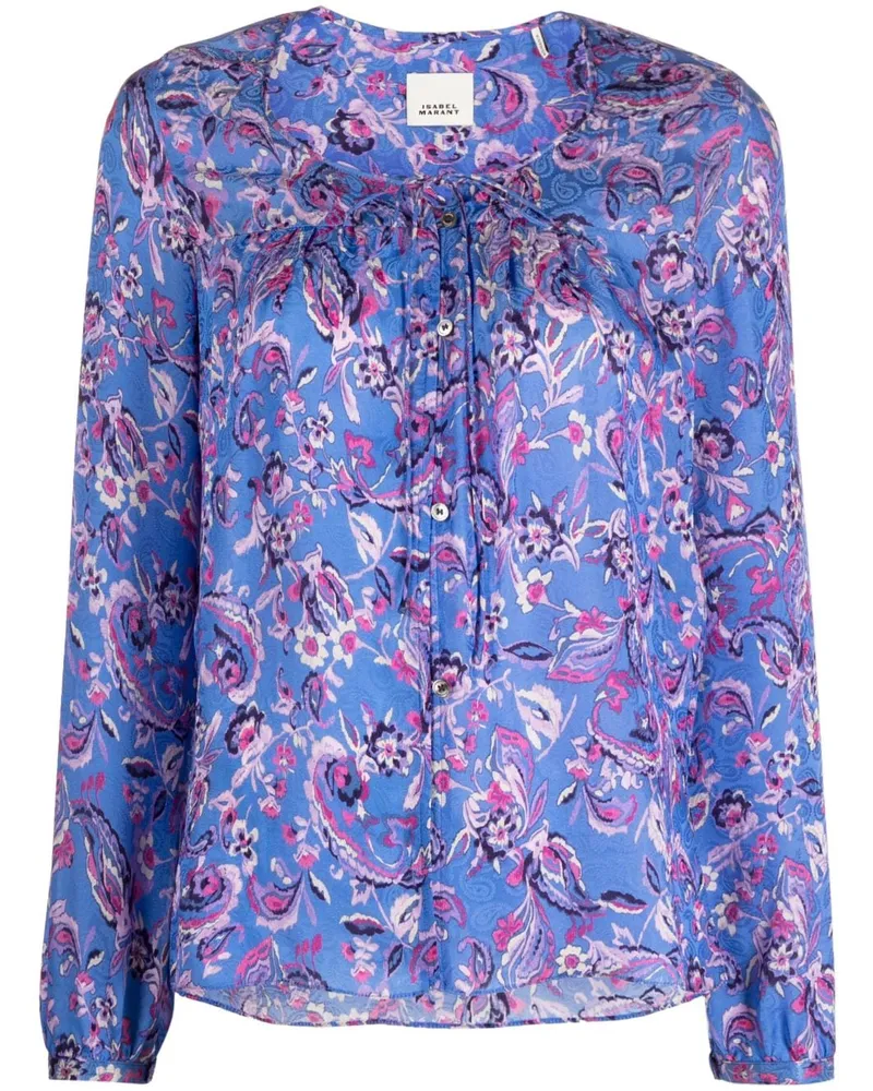 Isabel Marant Bluse mit Blumen-Print - Blau Blau