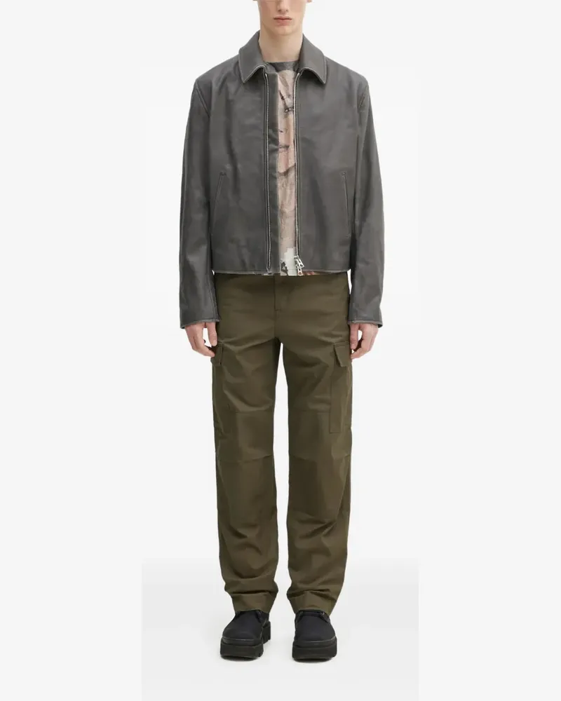 Kenzo Klassische Lederjacke - Grau Grau