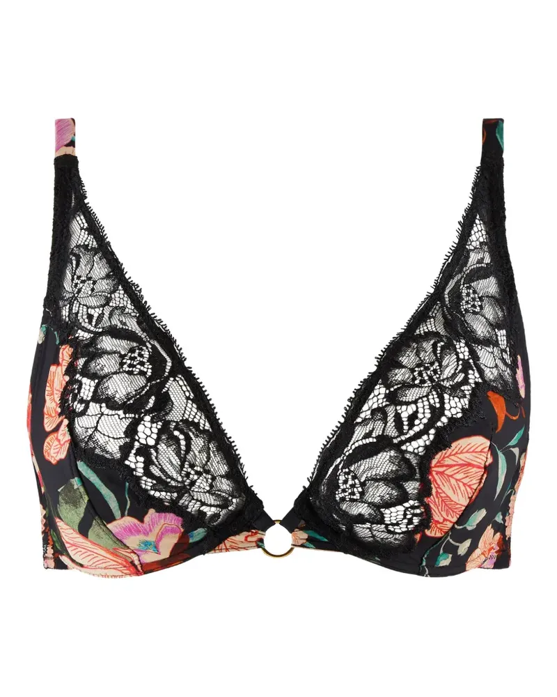 Aubade Sweetfolk BH mit Blumenprint - Schwarz Schwarz