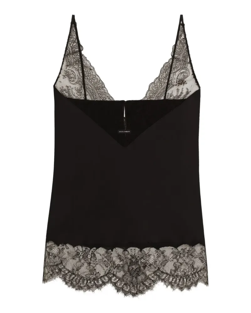 Dolce & Gabbana Oberteil aus Seidensatin - Schwarz Schwarz
