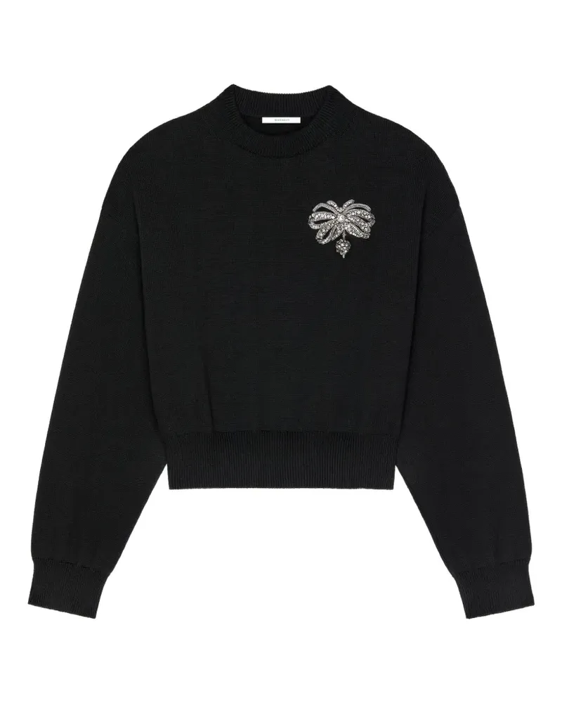 Givenchy Pullover aus Wolle und Baumwolle mit Schleifenstickerei - Schwarz Schwarz