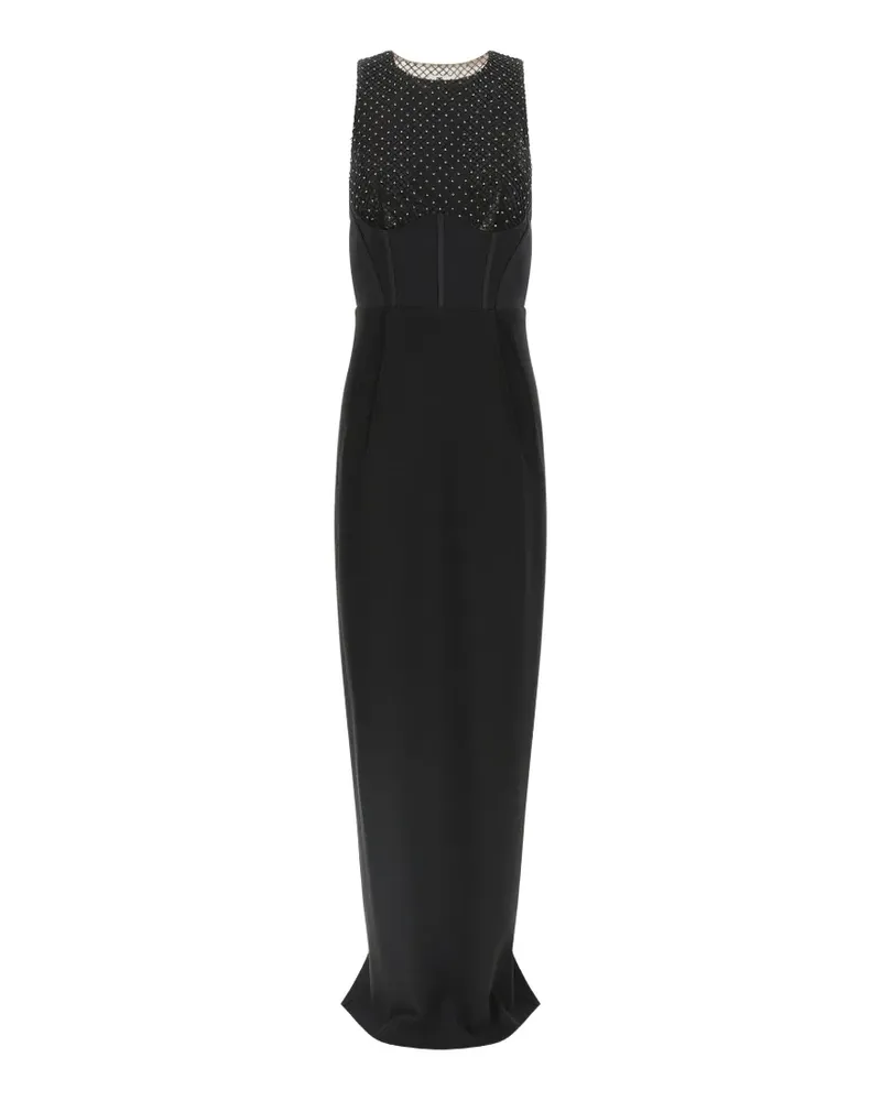 Elisabetta Franchi crystal-embellished open-back maxi dress - Schwarz Schwarz