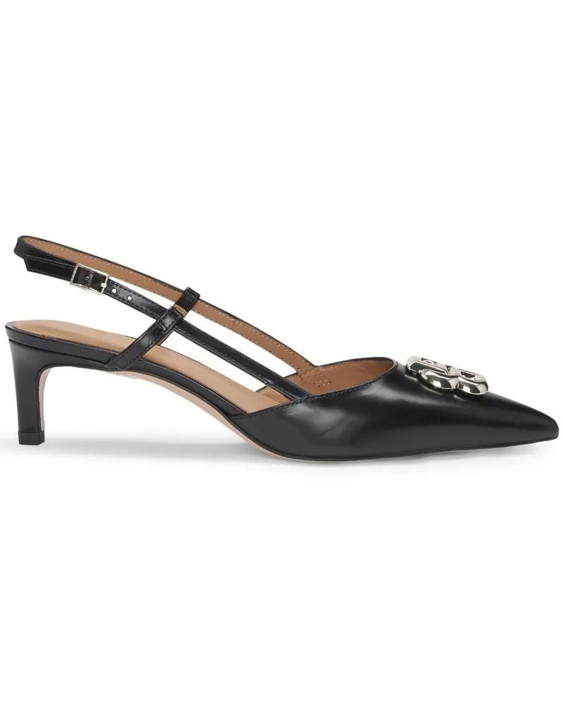 HUGO BOSS Pumps mit Logo-Schild 50mm - Schwarz Schwarz