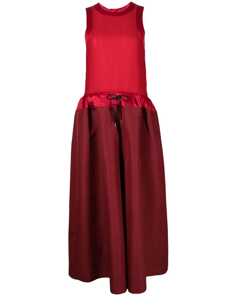 Sacai Kleid mit Taillenzug Rot